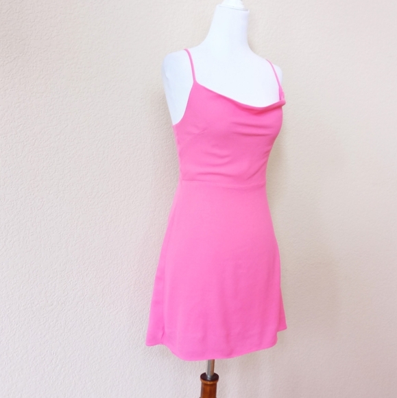 Aritzia Sun•Deh pink cown neck mini dress - Picture 4 of 6